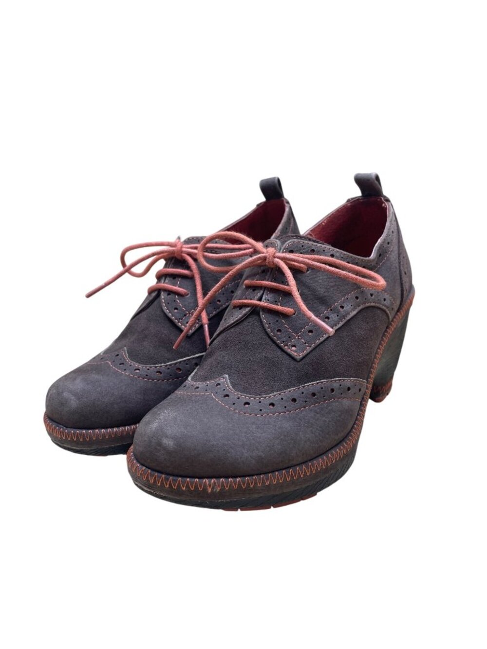 Jambu Women’s Brown Leather With Brogue Design Lace-Up Sport Wedge Boots Size 6M - Picture 3 of 9